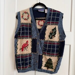 SOLD Vintage 90s ugly Christmas sweater vest